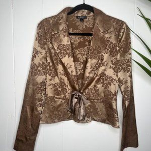 Women's Brown Floral Print Blazer